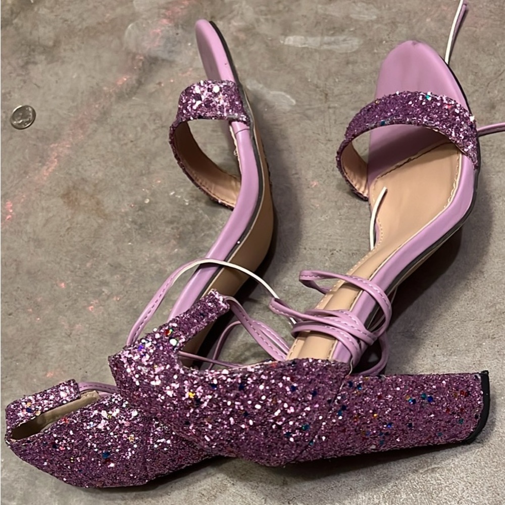 Elegant Pink Glitter Women's Heels
